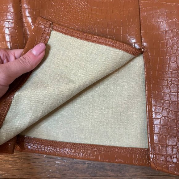 Fashion Nova Brown Leather Mini Skirt - Picture 2 of 4